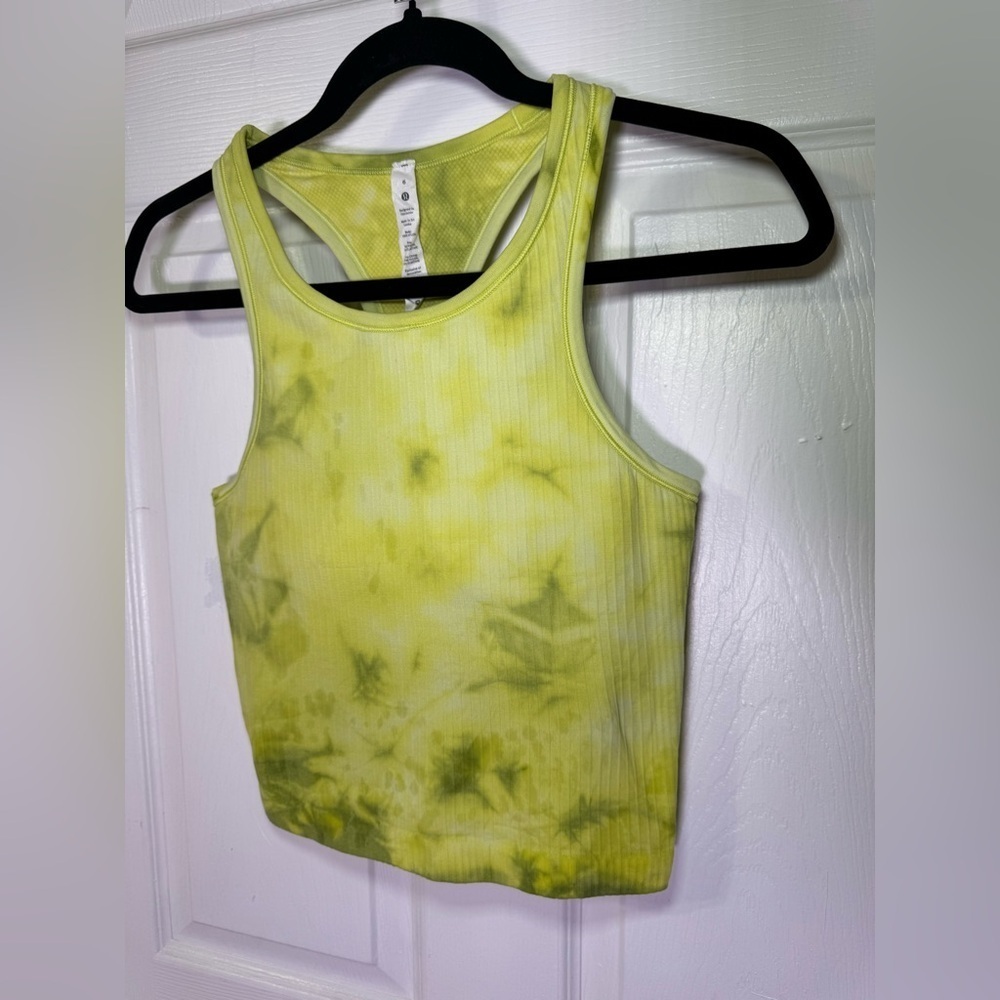 Lululemon Athletica Yellow Tie-Dye Tank Top